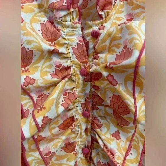 Shrimp And Grits Kids Orange Ruffle Long Sleeve Dress Size 7 - Picture 6 of 8